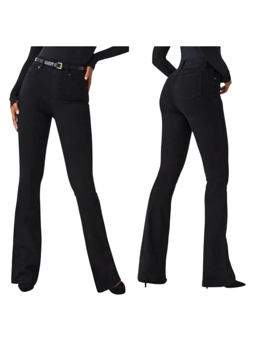 Spanx Pull on Flare Jeans Black Size Medium 20326R